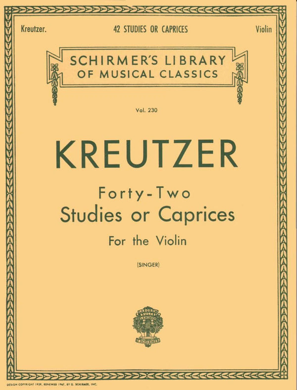 Rodolphe Kreutzer: 42 Studies or Caprices [Violin Solo]