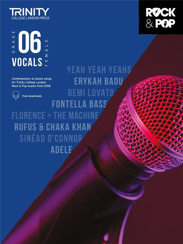 Trinity Rock and Pop from 2018 Vocal Grade 6 Female Voice with Audio Online