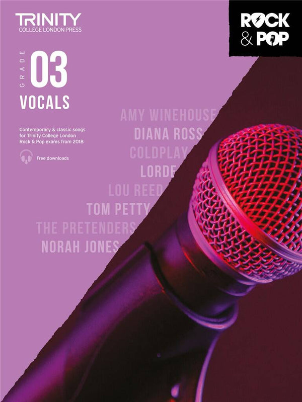 Trinity Rock and Pop from 2018 Vocals Grade 3 with Audio Online